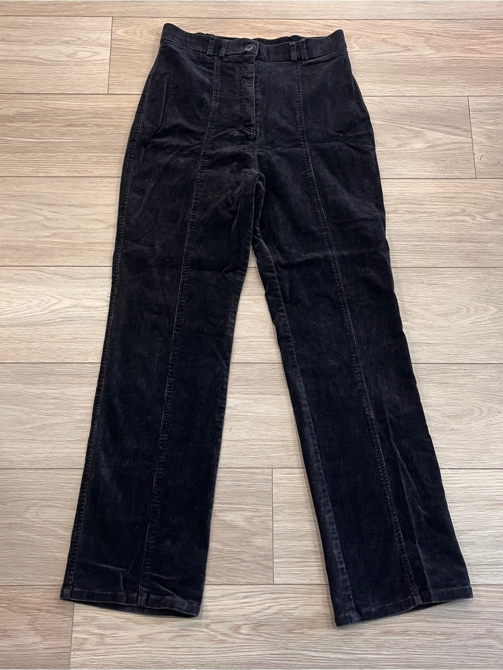 Cleo Chocolate Brown Corduroy Jeans Women 4 High Waisted Straight Leg Minimalist